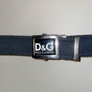 Dolce & Gabbana Black and White Adjustable Buckle Belt